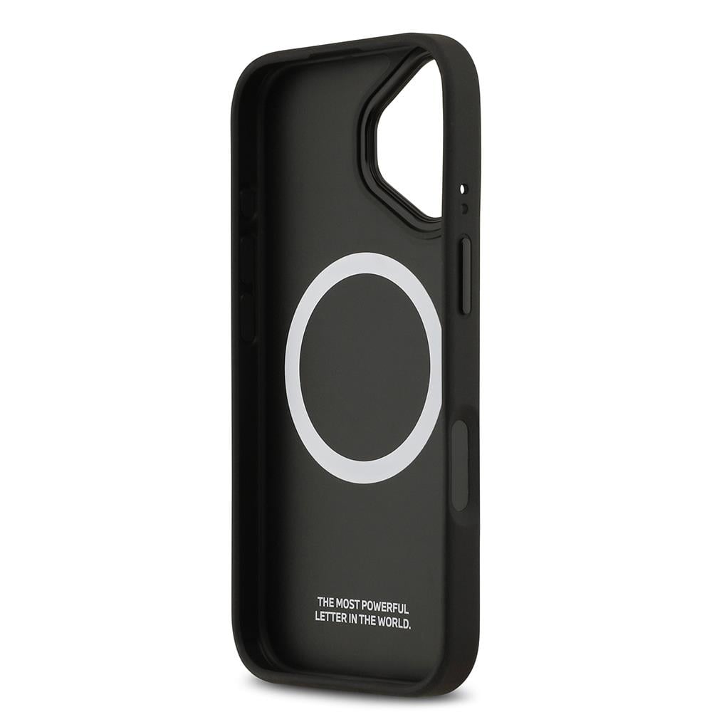 Apple iPhone 17 Kılıf BMW Orjinal Lisanslı M-safe Şarj Özellikli Metal BMW ve M Logolu PU Karbon Tasarımlı Kapak
