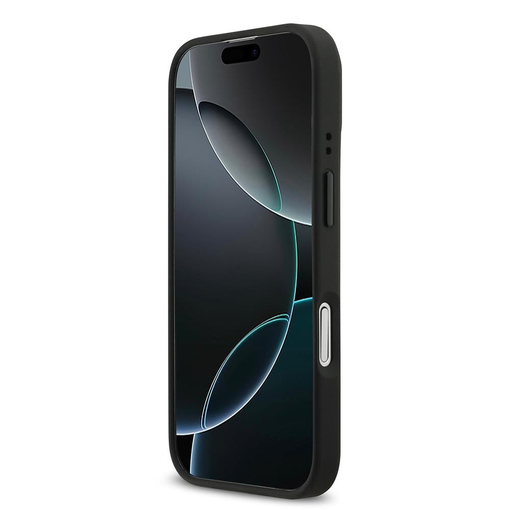 Apple iPhone 17 Kılıf BMW Orjinal Lisanslı M-safe Şarj Özellikli Deri Arka Yüzey Metal Logolu Delikli Şerit Tasarımlı Kapak