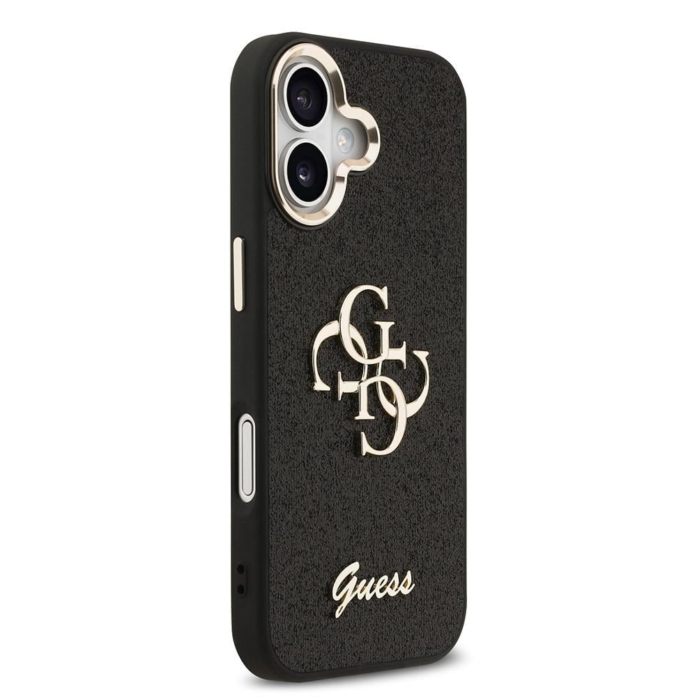 Apple iPhone 17 Kılıf Guess Orjinal Lisanslı 4G Büyük Metal Kamera Çerçeveli ve Logolu Glitter Kapak