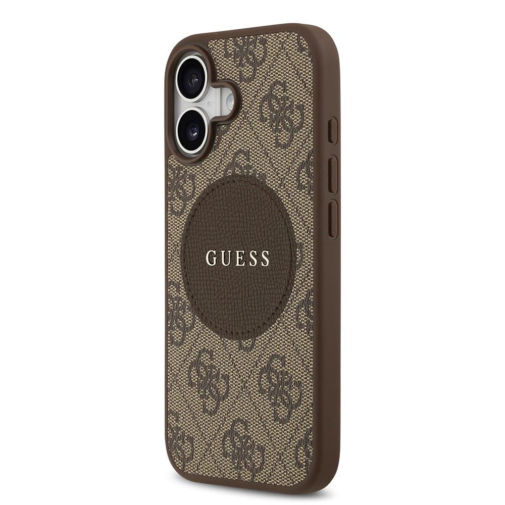 Apple iPhone 17 Kılıf Guess Orjinal Lisanslı M-safe Şarj Özellikli Yazı Logolu Circle Classic Kapak
