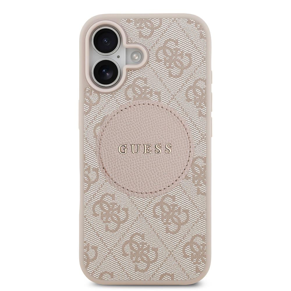 Apple iPhone 17 Kılıf Guess Orjinal Lisanslı M-safe Şarj Özellikli Yazı Logolu Circle Classic Kapak