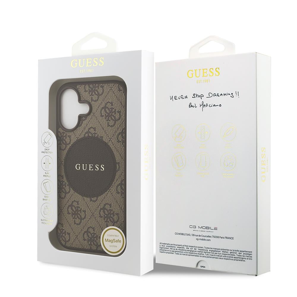 Apple iPhone 17 Kılıf Guess Orjinal Lisanslı M-safe Şarj Özellikli Yazı Logolu Circle Classic Kapak