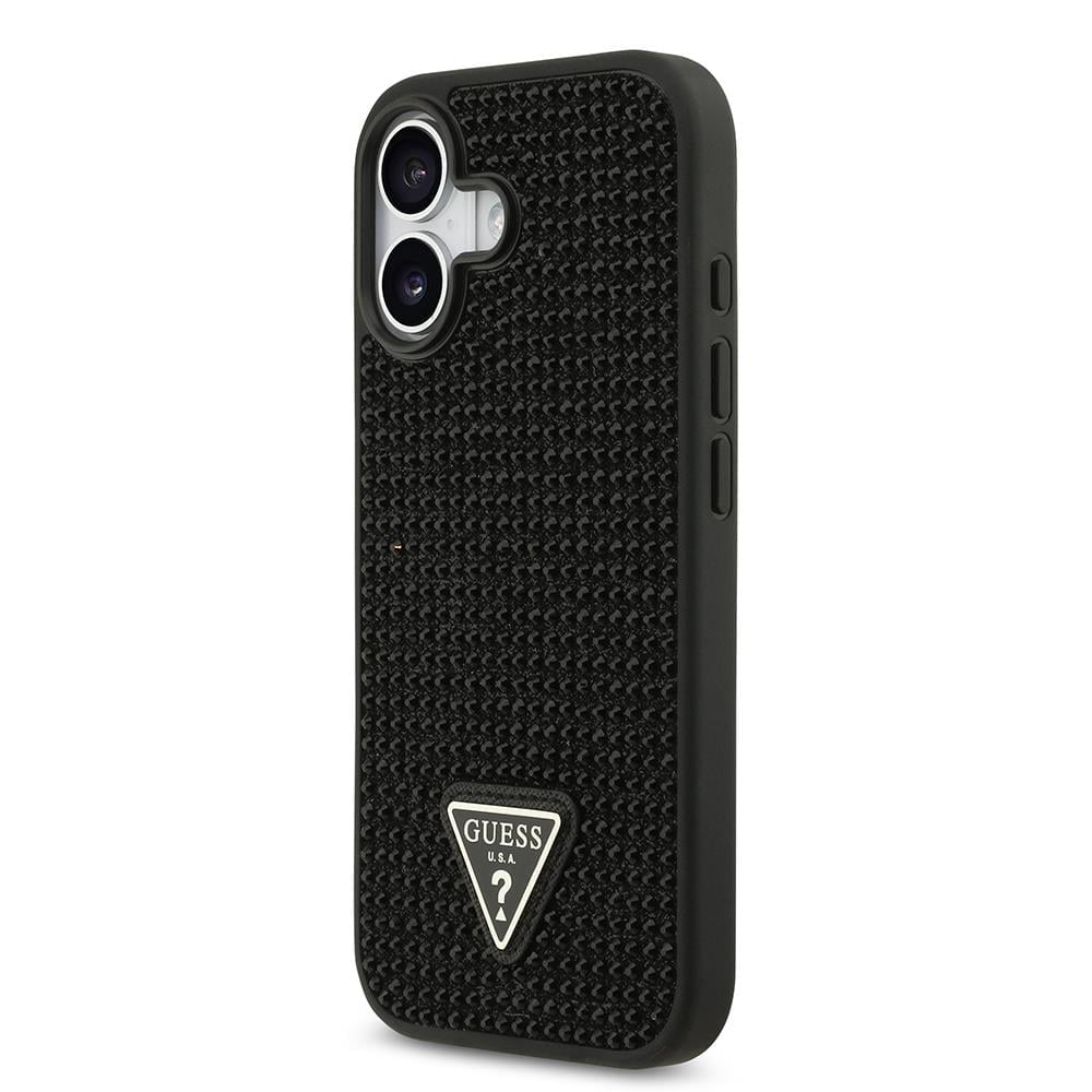 Apple iPhone 17 Kılıf Guess Orjinal Lisanslı Taşlı Arka Yüzey Üçgen Logolu Kapak