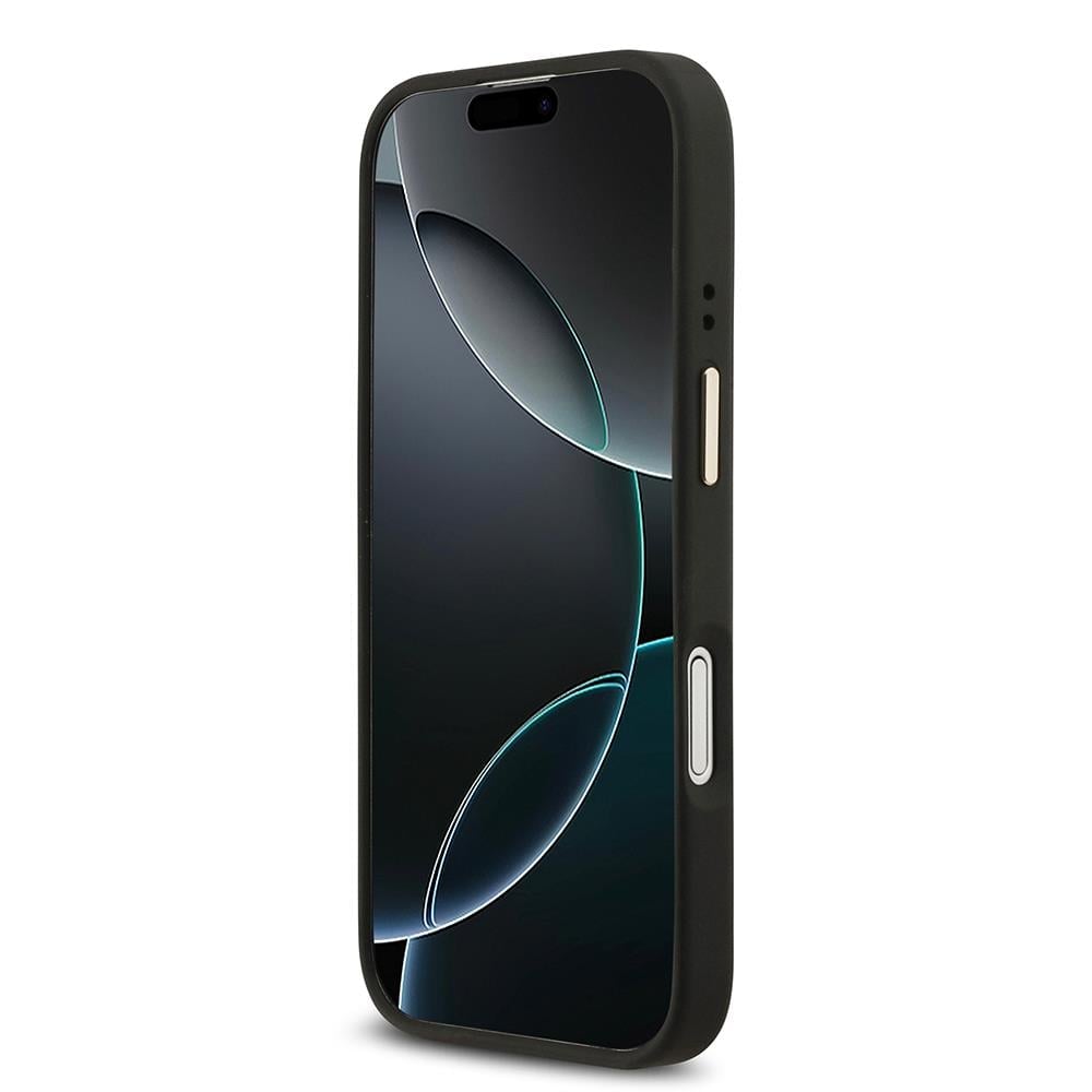 Apple iPhone 17 Kılıf Guess Orjinal Lisanslı M-safe Şarj Özellikli Gold Metal Kamera Çerçeveli Taşlı 4G Logolu Kapak