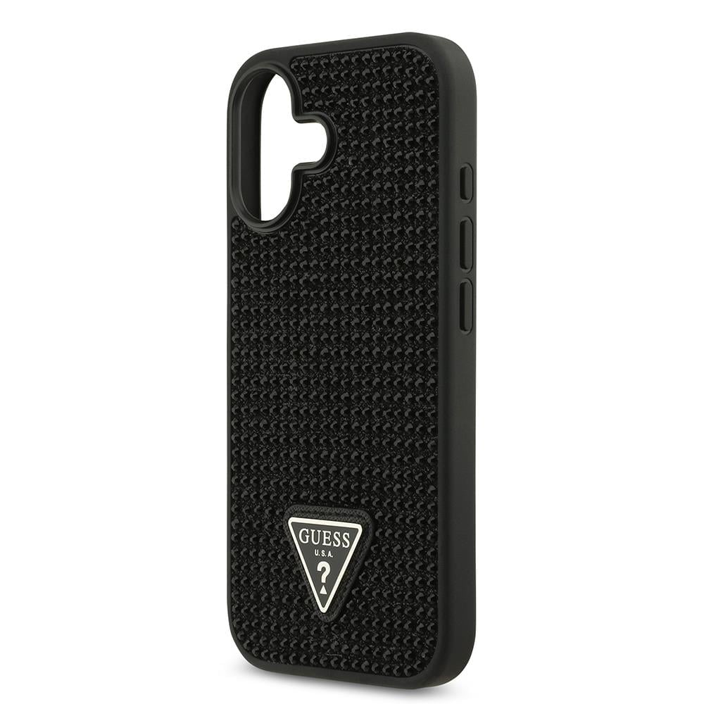 Apple iPhone 17 Kılıf Guess Orjinal Lisanslı Taşlı Arka Yüzey Üçgen Logolu Kapak