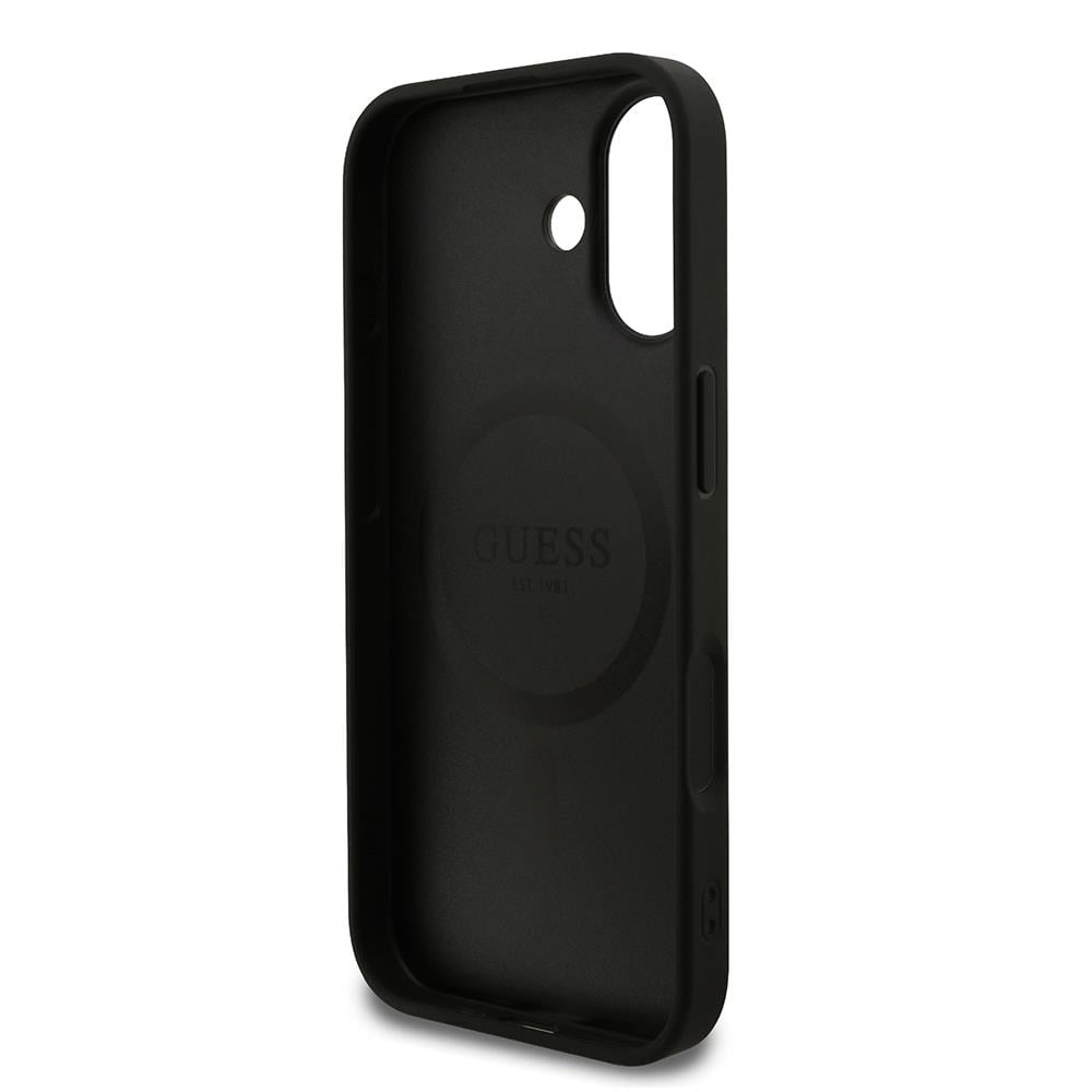 Apple iPhone 17 Kılıf Guess Orjinal Lisanslı M-safe Şarj Özellikli Yazı Logolu PU Deri Kapak