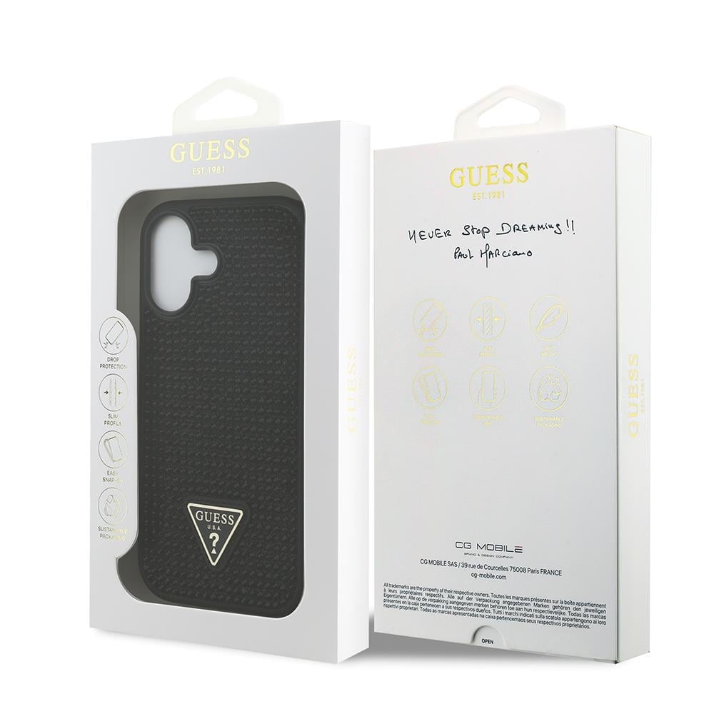 Apple iPhone 17 Kılıf Guess Orjinal Lisanslı Taşlı Arka Yüzey Üçgen Logolu Kapak