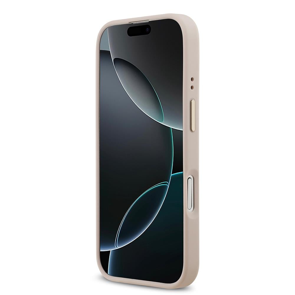 Apple iPhone 17 Kılıf Guess Orjinal Lisanslı M-safe Şarj Özellikli 4G Desenli PU Metal Plaka Klasik Logolu Kapak