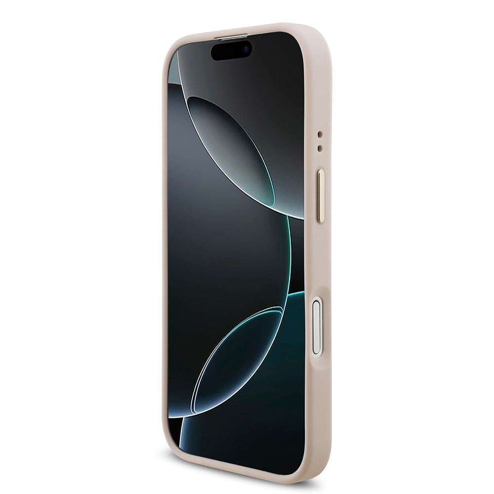 Apple iPhone 17 Kılıf Guess Orjinal Lisanslı M-safe Şarj Özellikli Gold Metal Kamera Çerçeveli Taşlı 4G Logolu Kapak