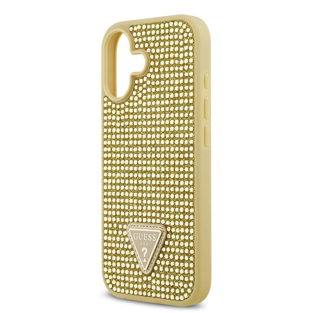 Apple iPhone 17 Kılıf Guess Orjinal Lisanslı Taşlı Arka Yüzey Üçgen Logolu Kapak