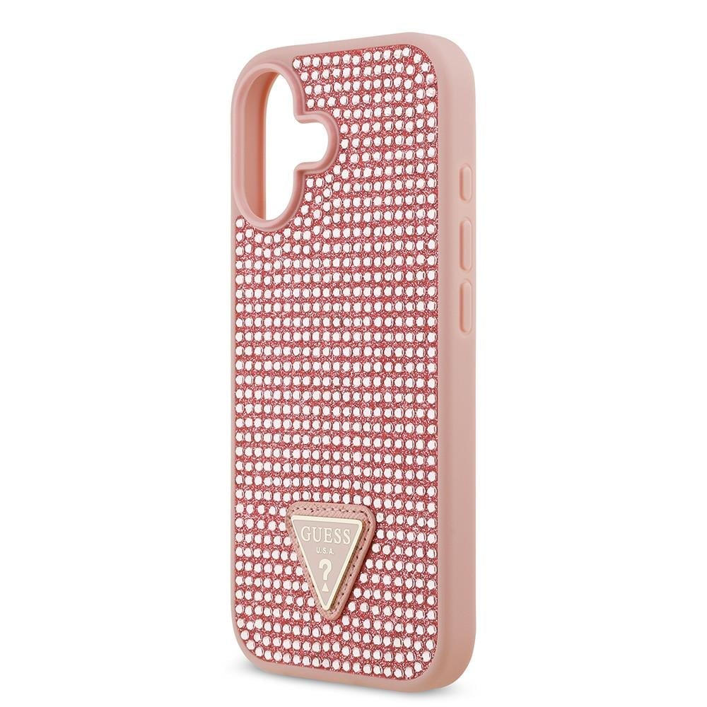 Apple iPhone 17 Kılıf Guess Orjinal Lisanslı Taşlı Arka Yüzey Üçgen Logolu Kapak