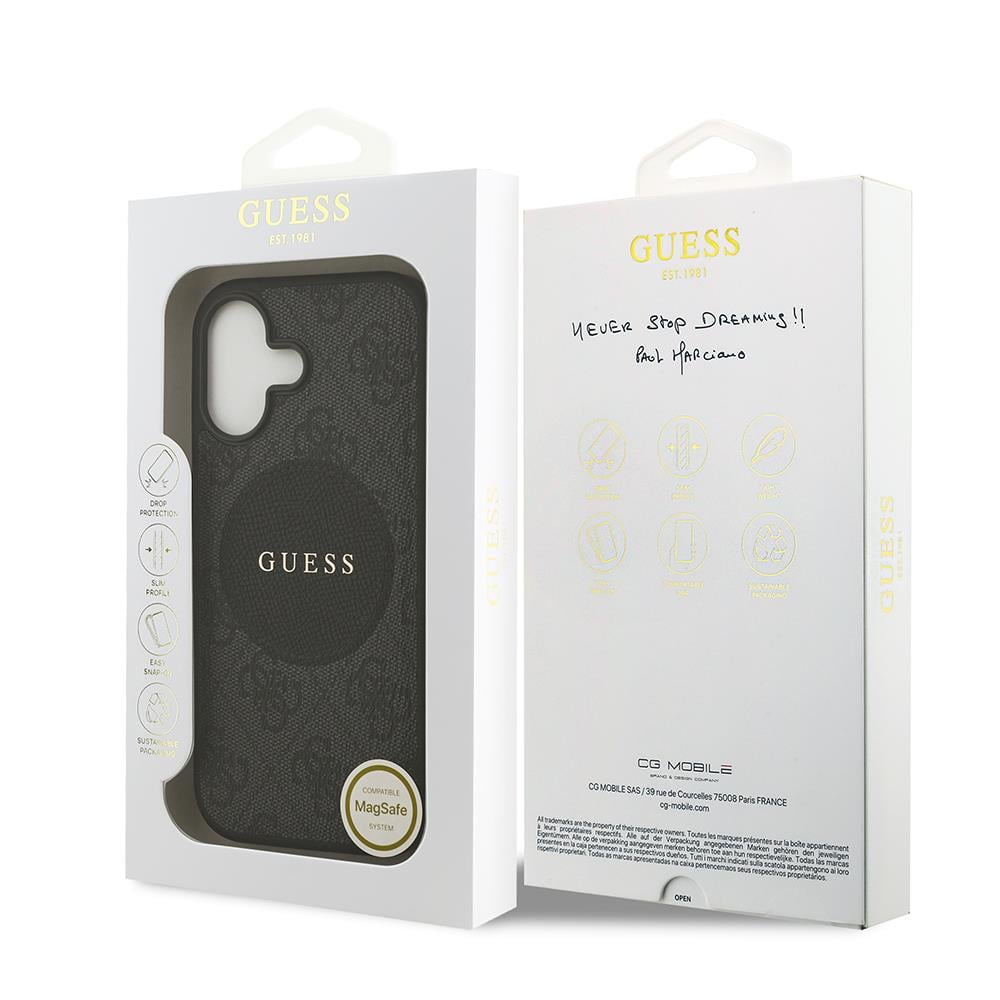 Apple iPhone 17 Kılıf Guess Orjinal Lisanslı M-safe Şarj Özellikli Yazı Logolu Circle Classic Kapak