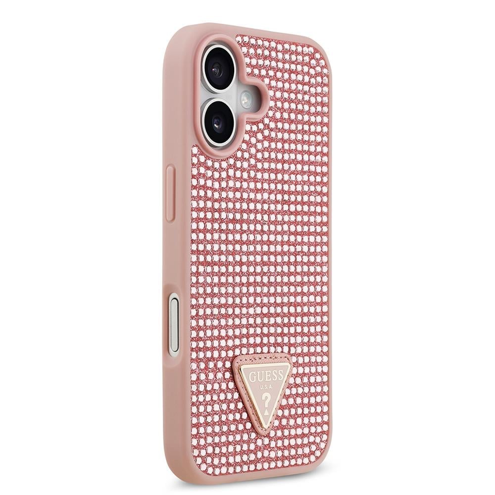 Apple iPhone 17 Kılıf Guess Orjinal Lisanslı Taşlı Arka Yüzey Üçgen Logolu Kapak