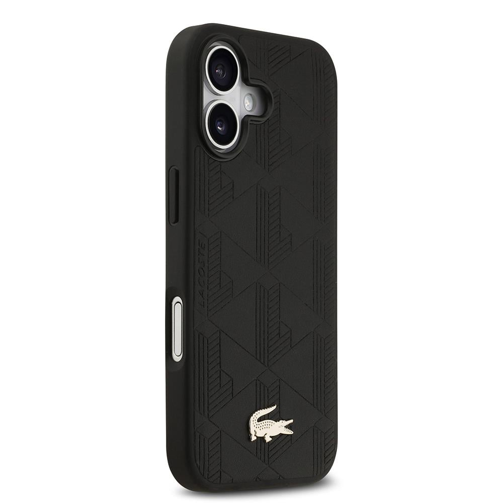 Apple iPhone 17 Kılıf Lacoste Orjinal Lisanslı M-safe Şarj Özellikli PU Deri Tasarımlı Karışık Monogram Desenli Kapak
