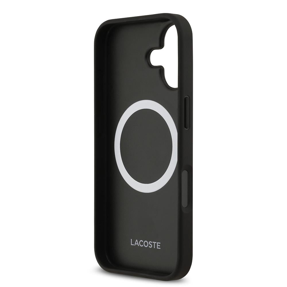 Apple iPhone 17 Kılıf Lacoste Orjinal Lisanslı M-safe Şarj Özellikli PU Deri Tasarımlı Metal Logolu Kapak