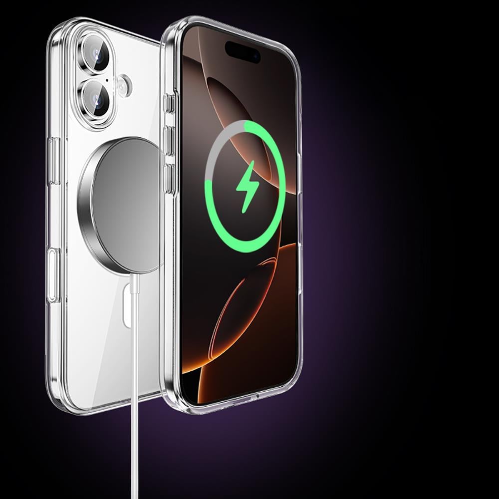 Apple iPhone 17 Kılıf M-safe Şarj Özellikli Transparan Sert PC Wlons Pita Kapak