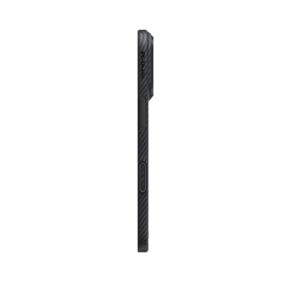 Apple iPhone 17 Kılıf M-safe Şarj Özellikli 1500D Aramid Fiber Pitaka Ultra-Slim Classic Serisi Black-Grey Twill Kapak