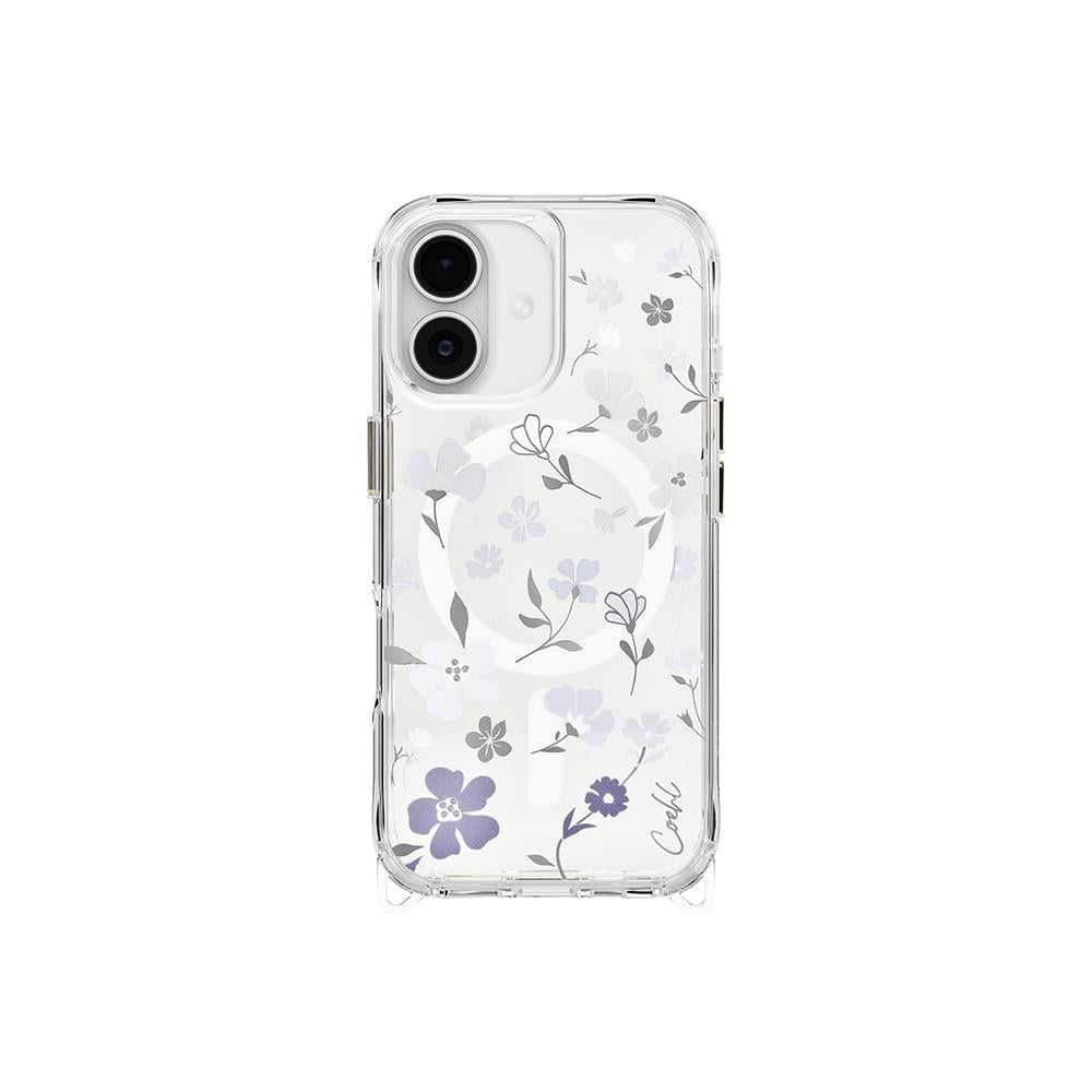 Apple iPhone 17 Kılıf M-safe Şarj Özellikli Şeffaf Arka Yüzey Çiçekli Coehl Amara Kapak
