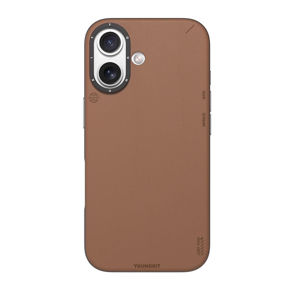 Apple iPhone 17 Kılıf M-safe Şarj Özellikli Basit Mat Deri Desenli Youngkit Tech Fashion Serisi Kapak