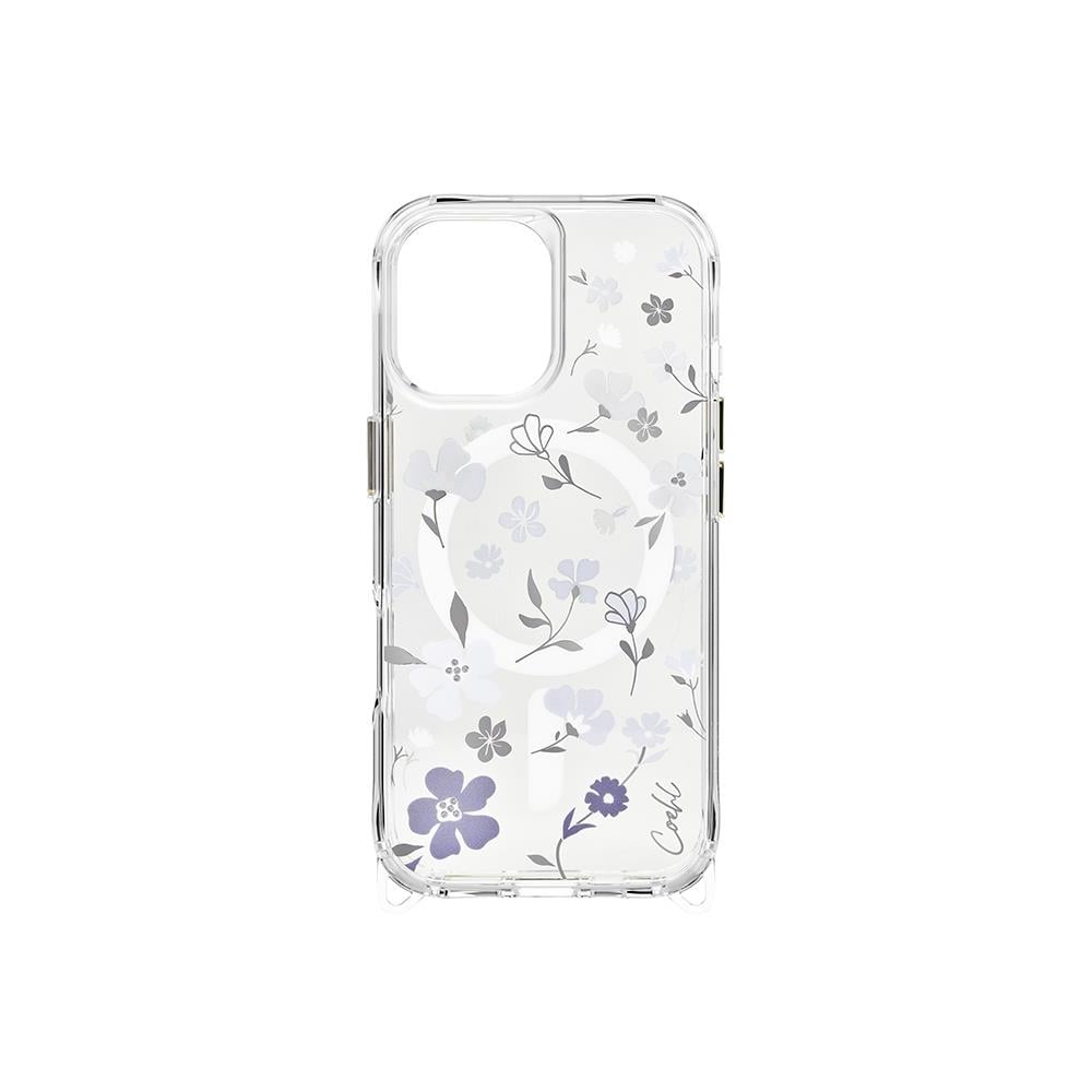 Apple iPhone 17 Kılıf M-safe Şarj Özellikli Şeffaf Arka Yüzey Çiçekli Coehl Amara Kapak