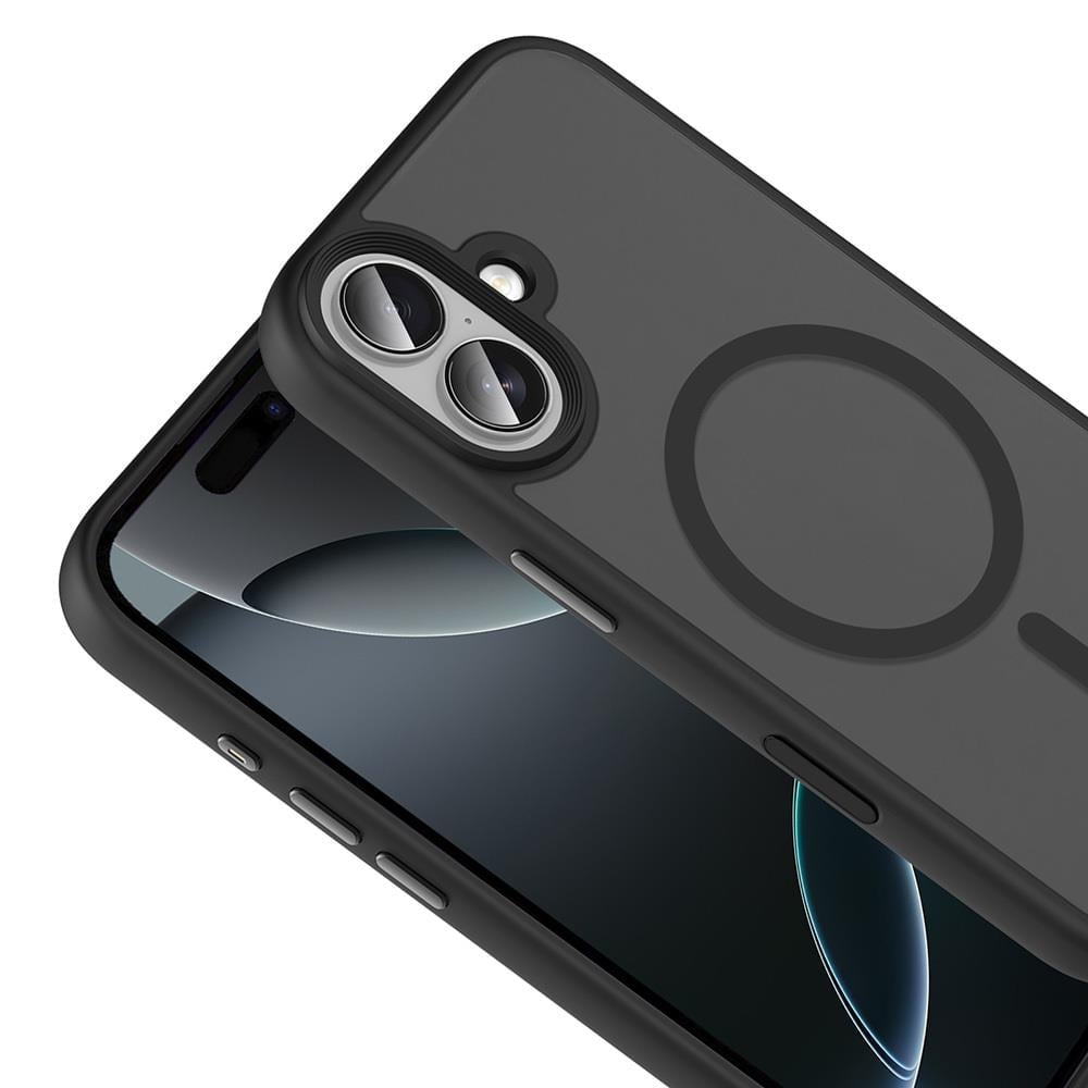 Apple iPhone 17 Kılıf Mat Arka Yüzey Wireless Şarj Özellikli Zore Flet M-safe Kapak