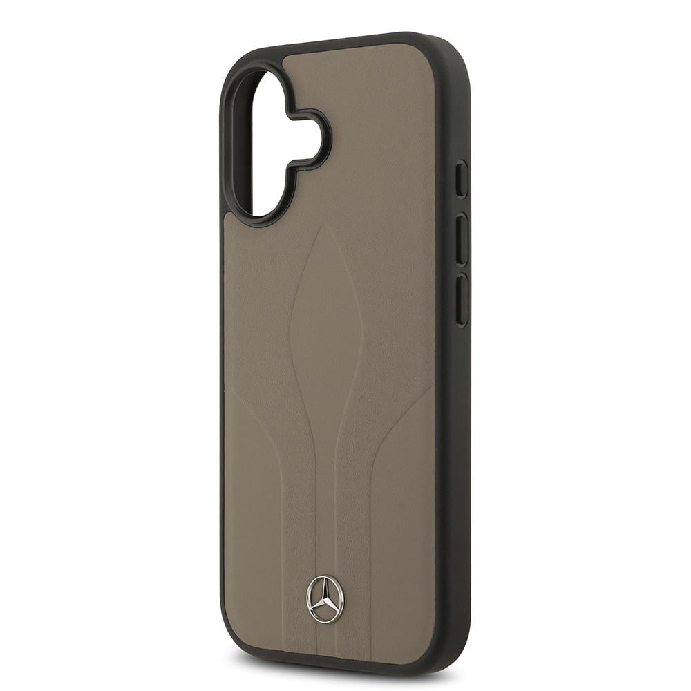 Apple iPhone 17 Kılıf Mercedes Benz Orjinal Lisanslı M-safe Şarj Özellikli Dokulu Desenli Deri Kapak