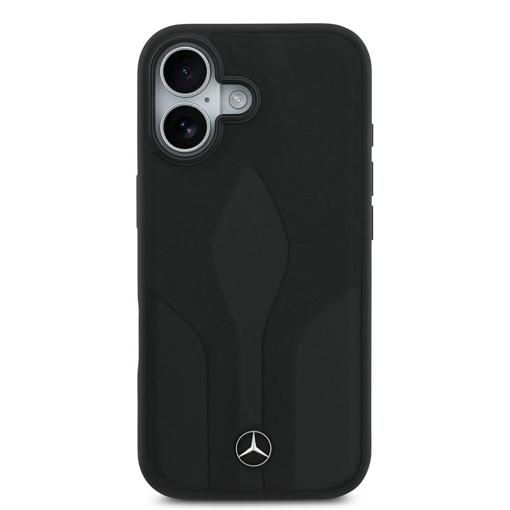 Apple iPhone 17 Kılıf Mercedes Benz Orjinal Lisanslı M-safe Şarj Özellikli Dokulu Desenli Deri Kapak