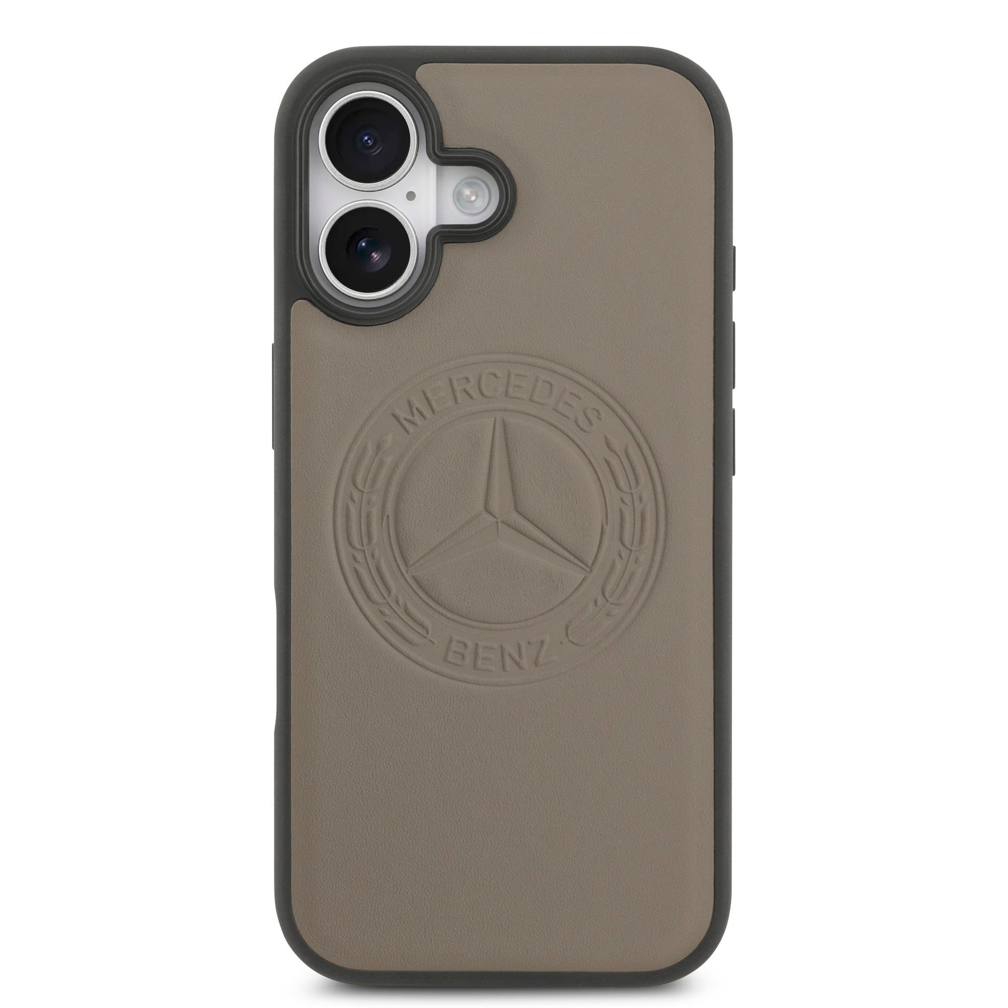 Apple iPhone 17 Kılıf Mercedes Benz Orjinal Lisanslı M-safe Şarj Özellikli Hakiki Deri Nostaljik Yıldız Dizayn Kapak