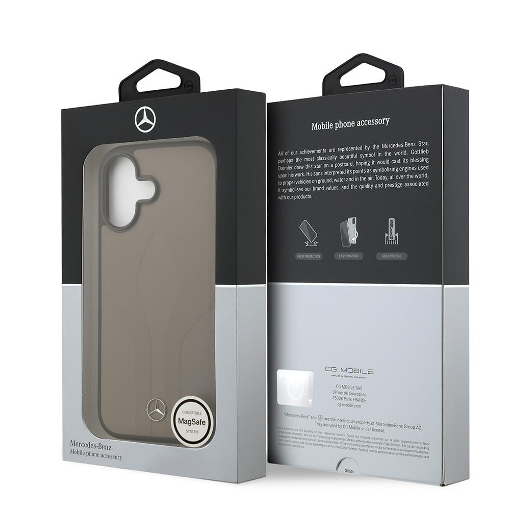 Apple iPhone 17 Kılıf Mercedes Benz Orjinal Lisanslı M-safe Şarj Özellikli Dokulu Desenli Deri Kapak
