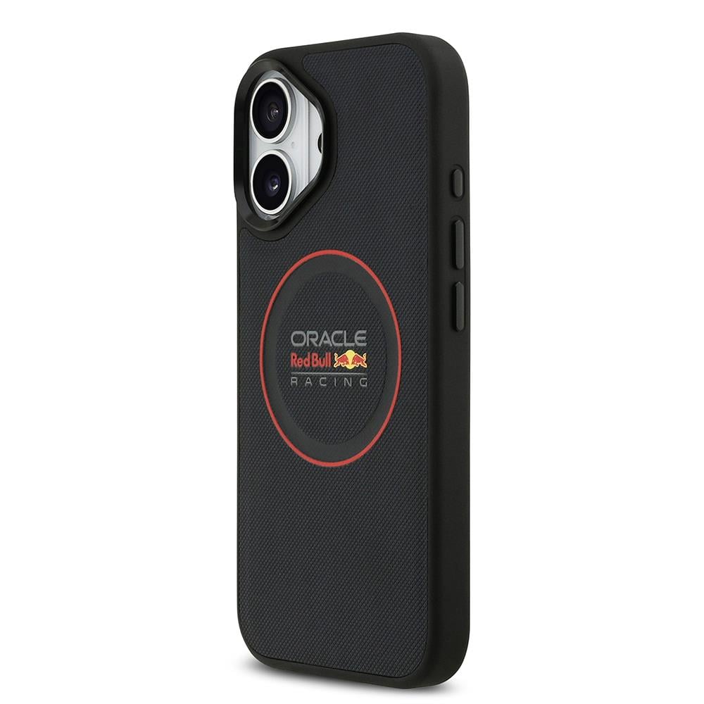 Apple iPhone 17 Kılıf Redbull Orjinal Lisanslı M-safe Şarj Özellikli Kırmızı Halka ve Logo Kabartmalı PU Deri Kapak