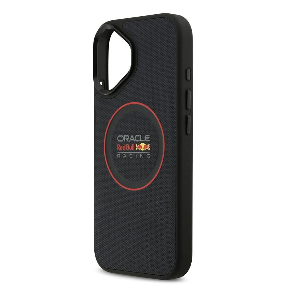 Apple iPhone 17 Kılıf Redbull Orjinal Lisanslı M-safe Şarj Özellikli Kırmızı Halka ve Logo Kabartmalı PU Deri Kapak