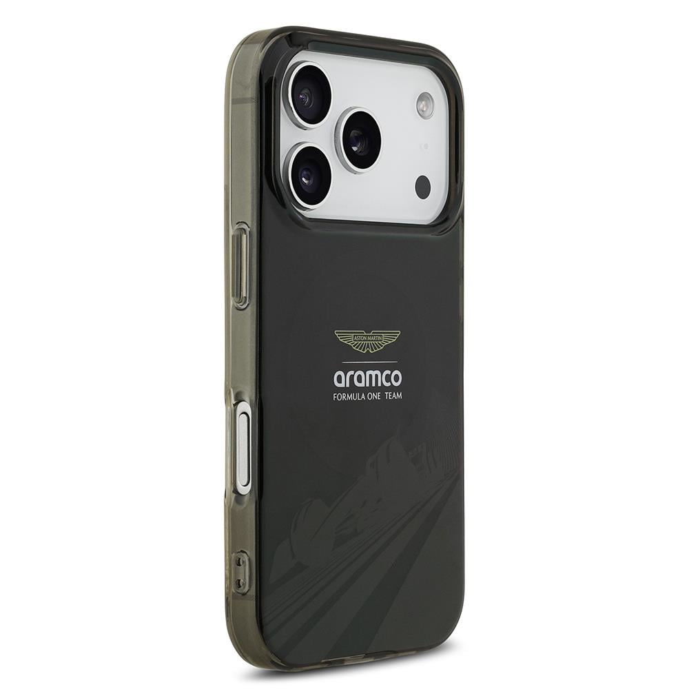 Apple iPhone 17 Pro Kılıf Aston Martin Orjinal Lisanslı M-safe Şarj Özellikli IML Baskı Logolu Formula Tasarımlı Kapak