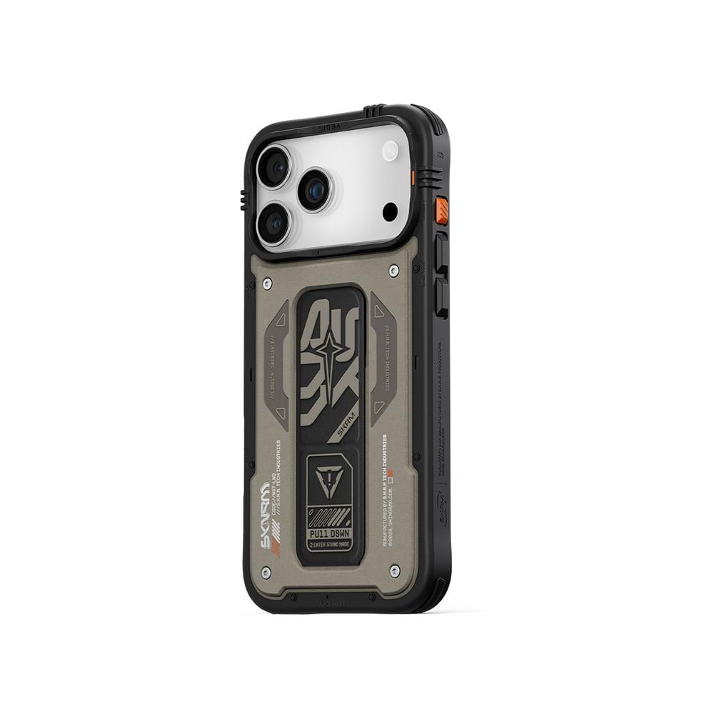 Apple iPhone 17 Pro Kılıf Desenli Airbag Tasarımlı Standlı Skinarma Aegis Kapak