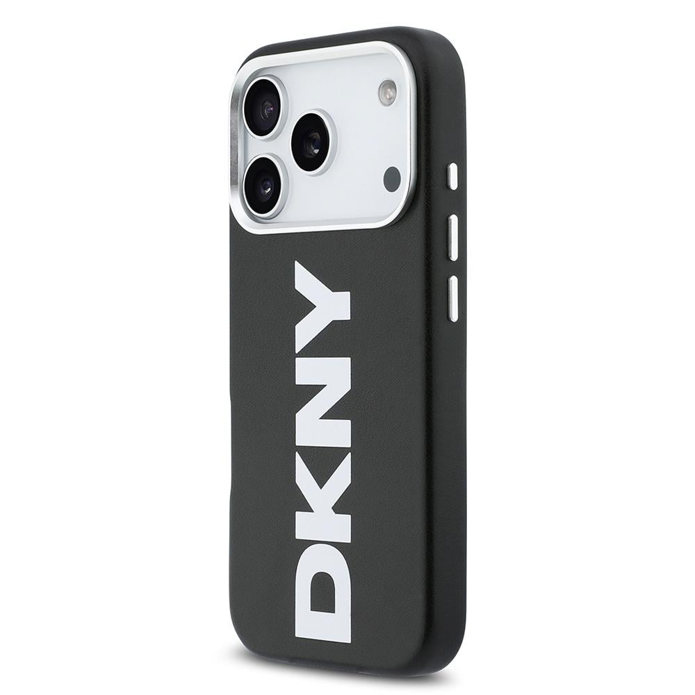 Apple iPhone 17 Pro Kılıf DKNY Orjinal Lisanslı M-safe Şarj Özellikli PU Büyük Dikey Logolu Kapak