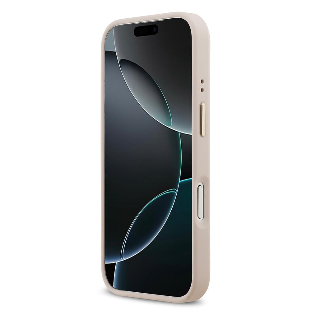 Apple iPhone 17 Pro Kılıf Guess Orjinal Lisanslı M-safe Şarj Özellikli Sıcak Baskılı Yazı Logolu PU Deri Peony Kapak