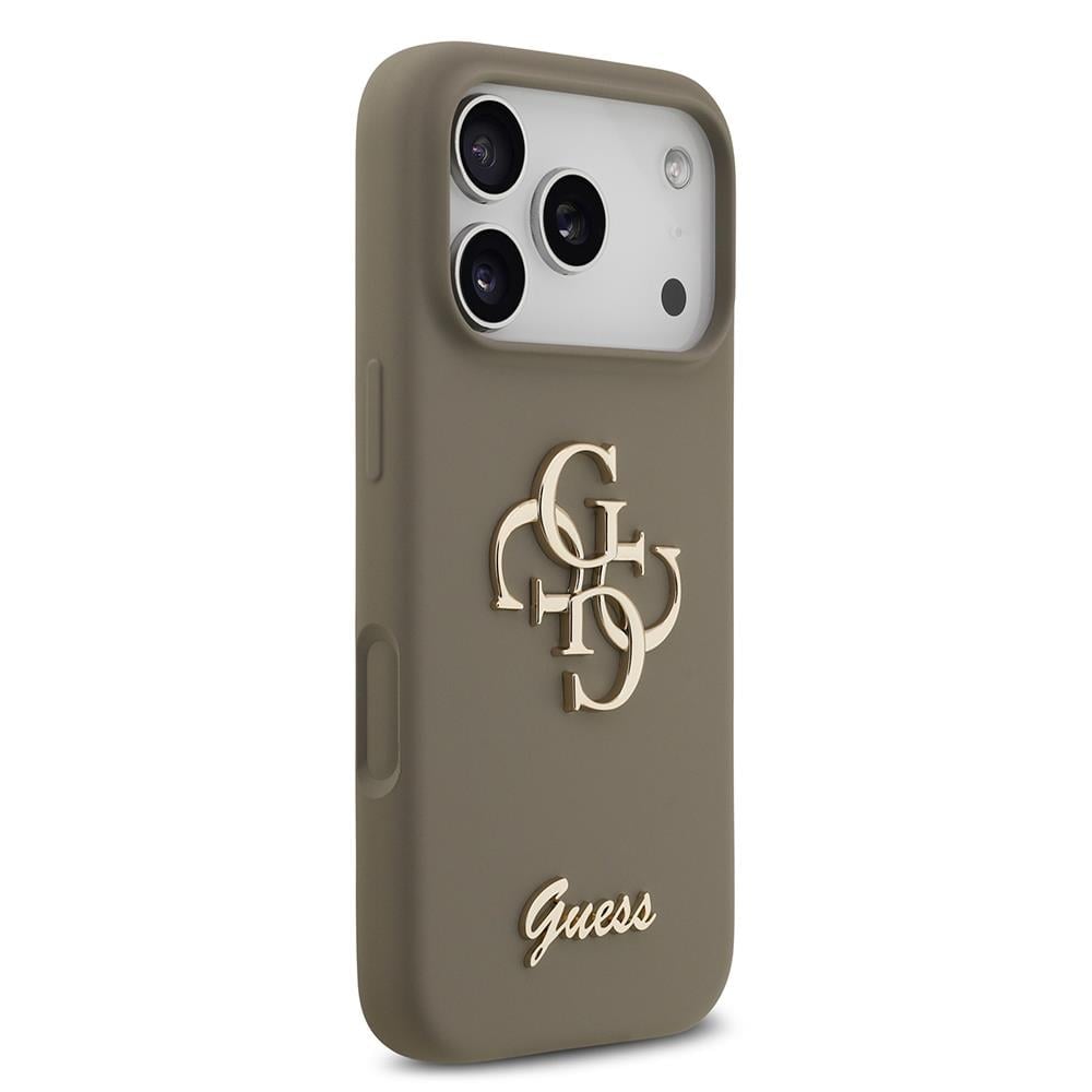 Apple iPhone 17 Pro Kılıf Guess Orjinal Lisanslı Grained Yazı Logolu Kapak