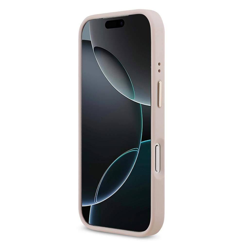 Apple iPhone 17 Pro Kılıf Guess Orjinal Lisanslı M-safe Şarj Özellikli Gold Metal Kamera Çerçeveli Taşlı 4G Logolu Kapak