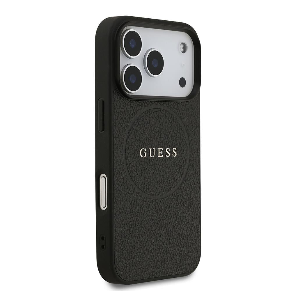 Apple iPhone 17 Pro Kılıf Guess Orjinal Lisanslı M-safe Şarj Özellikli Yazı Logolu PU Deri Kapak