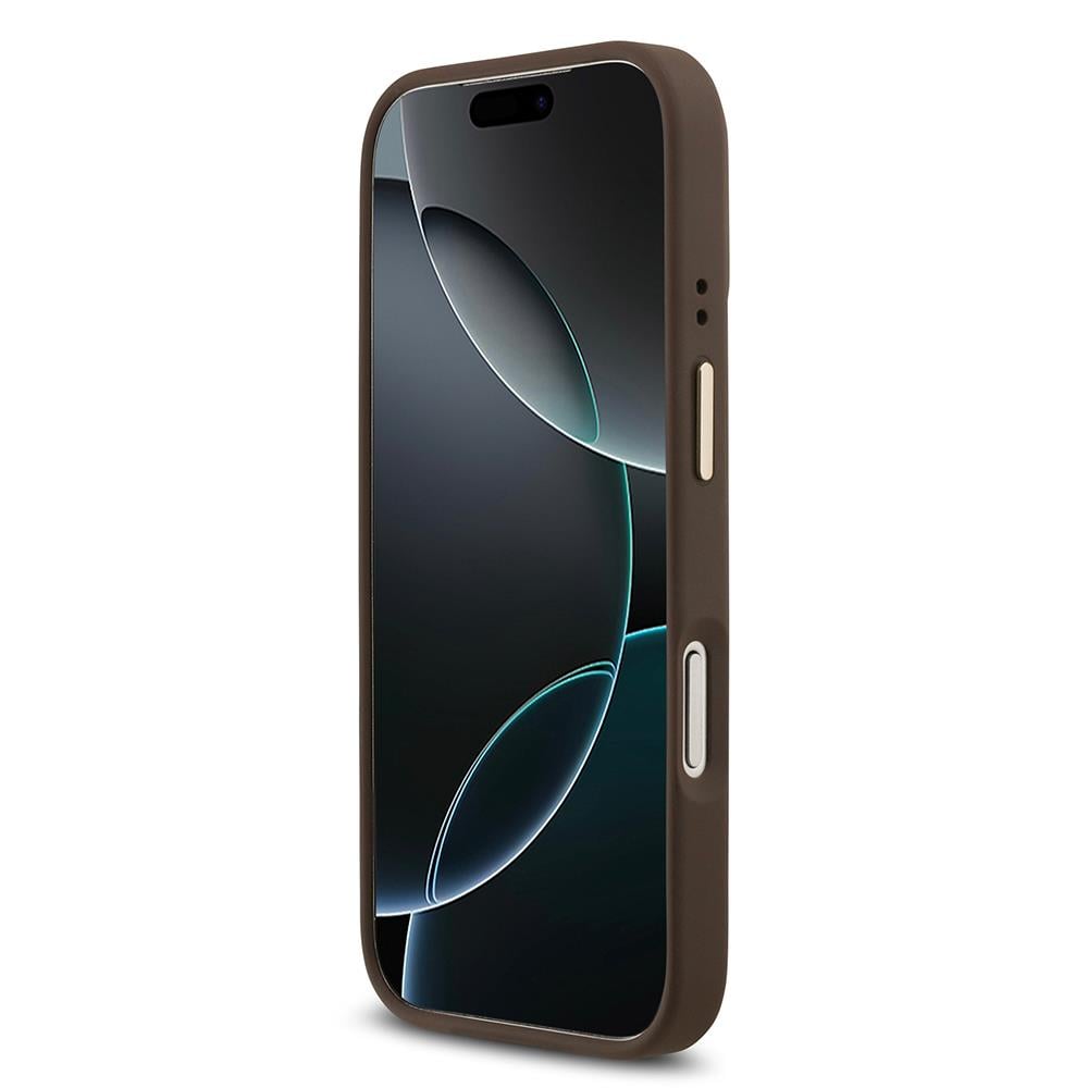 Apple iPhone 17 Pro Kılıf Guess Orjinal Lisanslı M-safe Şarj Özellikli Gold Metal Kamera Çerçeveli Taşlı 4G Logolu Kapak