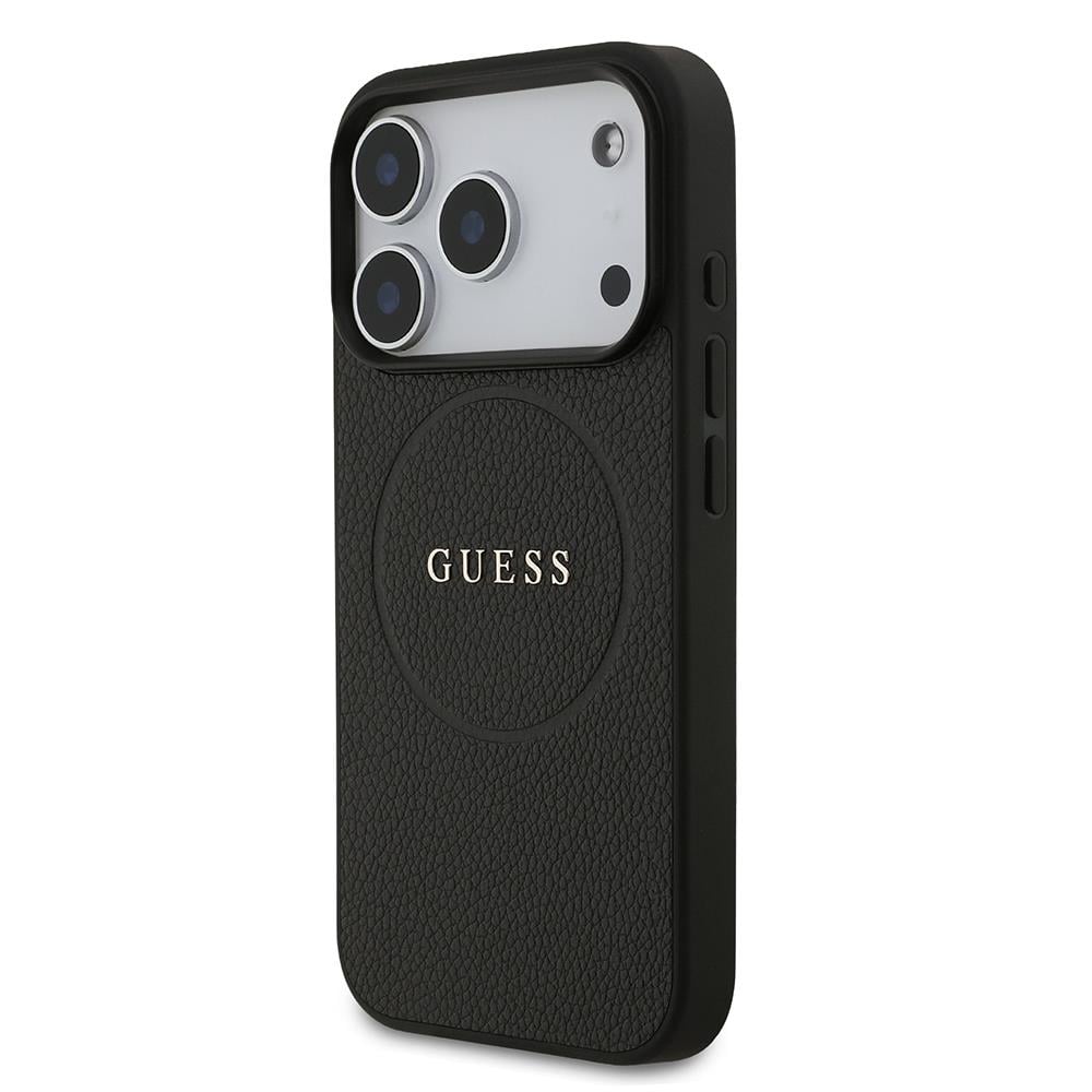 Apple iPhone 17 Pro Kılıf Guess Orjinal Lisanslı M-safe Şarj Özellikli Yazı Logolu PU Deri Kapak