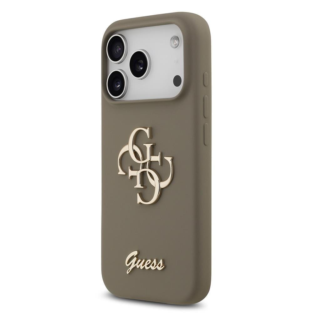 Apple iPhone 17 Pro Kılıf Guess Orjinal Lisanslı Grained Yazı Logolu Kapak