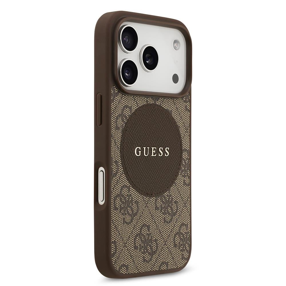 Apple iPhone 17 Pro Kılıf Guess Orjinal Lisanslı M-safe Şarj Özellikli Yazı Logolu Circle Classic Kapak
