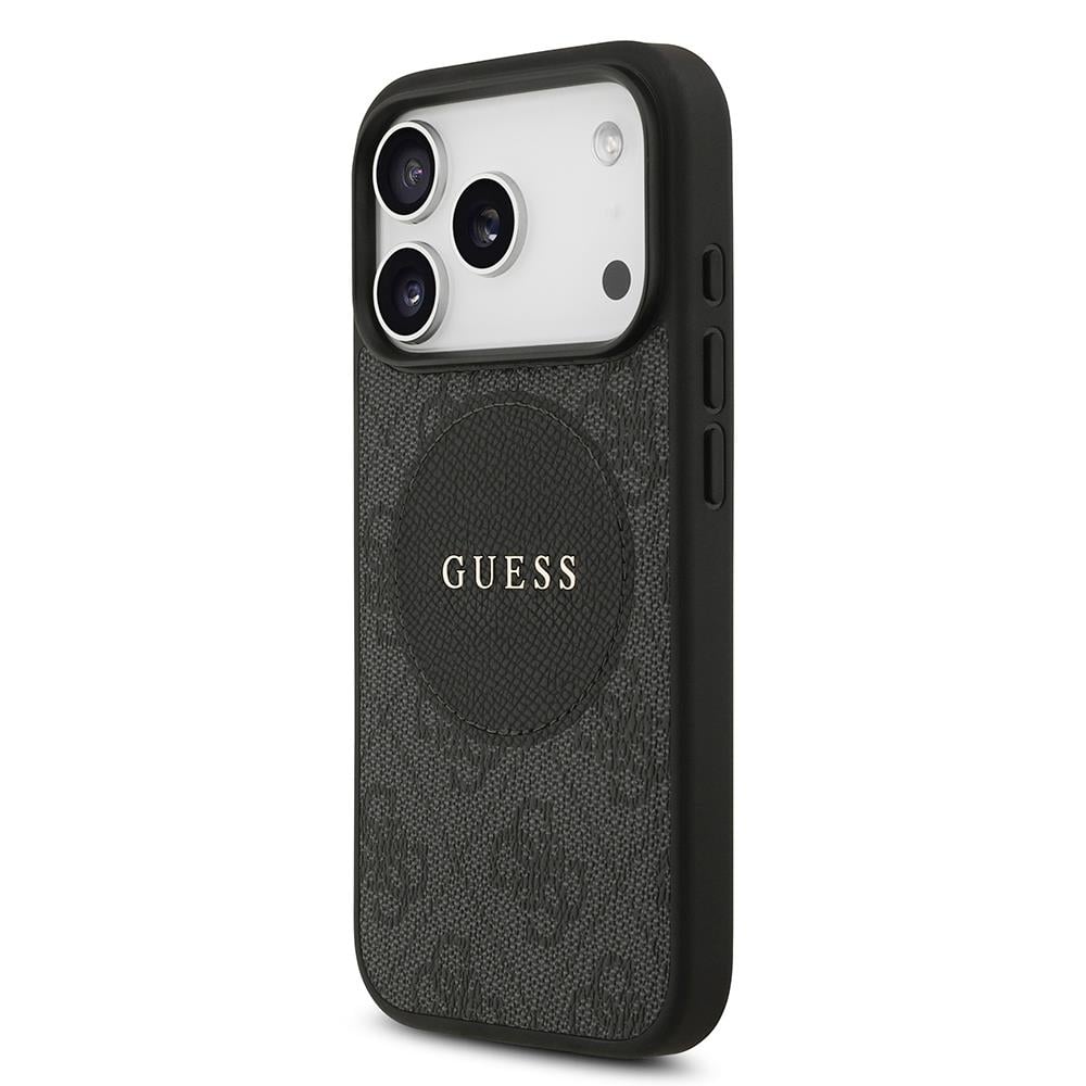 Apple iPhone 17 Pro Kılıf Guess Orjinal Lisanslı M-safe Şarj Özellikli Yazı Logolu Circle Classic Kapak