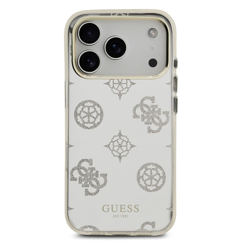 Apple iPhone 17 Pro Kılıf Guess Orjinal Lisanslı Metal Kamera Çerçeveli Simli Aynalı Kapak