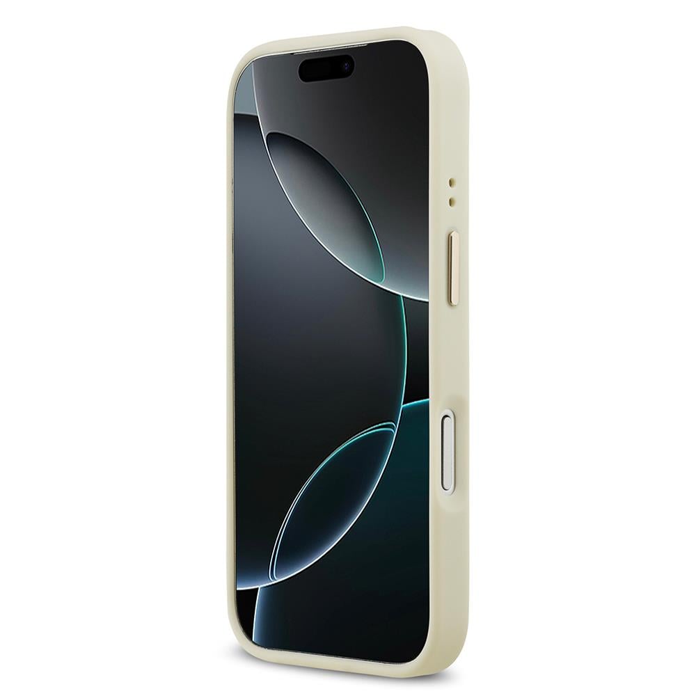 Apple iPhone 17 Pro Kılıf Guess Orjinal Lisanslı M-safe Şarj Özellikli Sıcak Baskılı Yazı Logolu PU Deri Peony Kapak