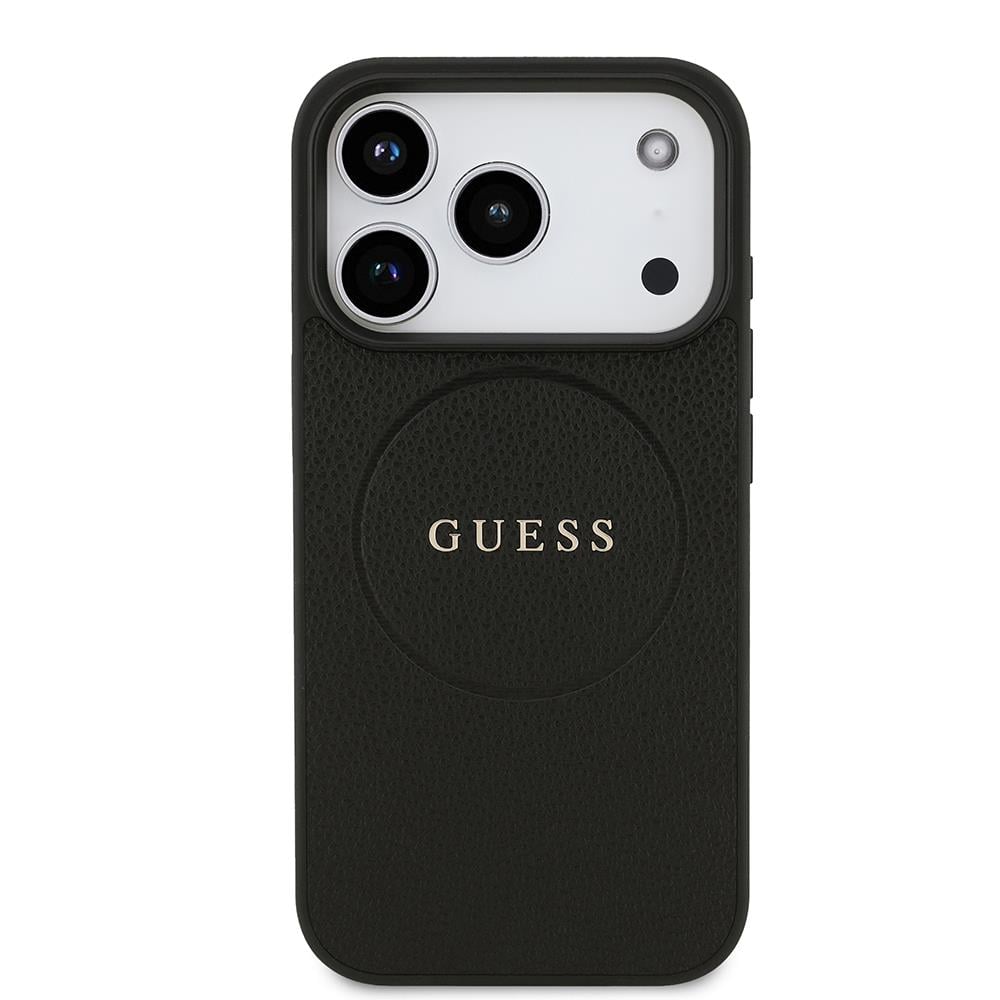 Apple iPhone 17 Pro Kılıf Guess Orjinal Lisanslı M-safe Şarj Özellikli Yazı Logolu PU Deri Kapak
