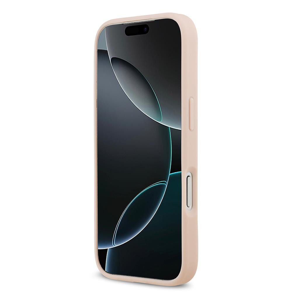 Apple iPhone 17 Pro Kılıf Guess Orjinal Lisanslı M-safe Şarj Özellikli Taneli Çiçek Tasarımlı Metal Yazı Logolu Kapak