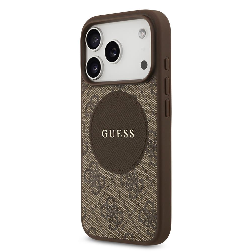 Apple iPhone 17 Pro Kılıf Guess Orjinal Lisanslı M-safe Şarj Özellikli Yazı Logolu Circle Classic Kapak