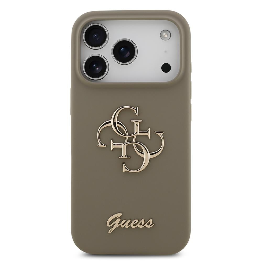 Apple iPhone 17 Pro Kılıf Guess Orjinal Lisanslı Grained Yazı Logolu Kapak