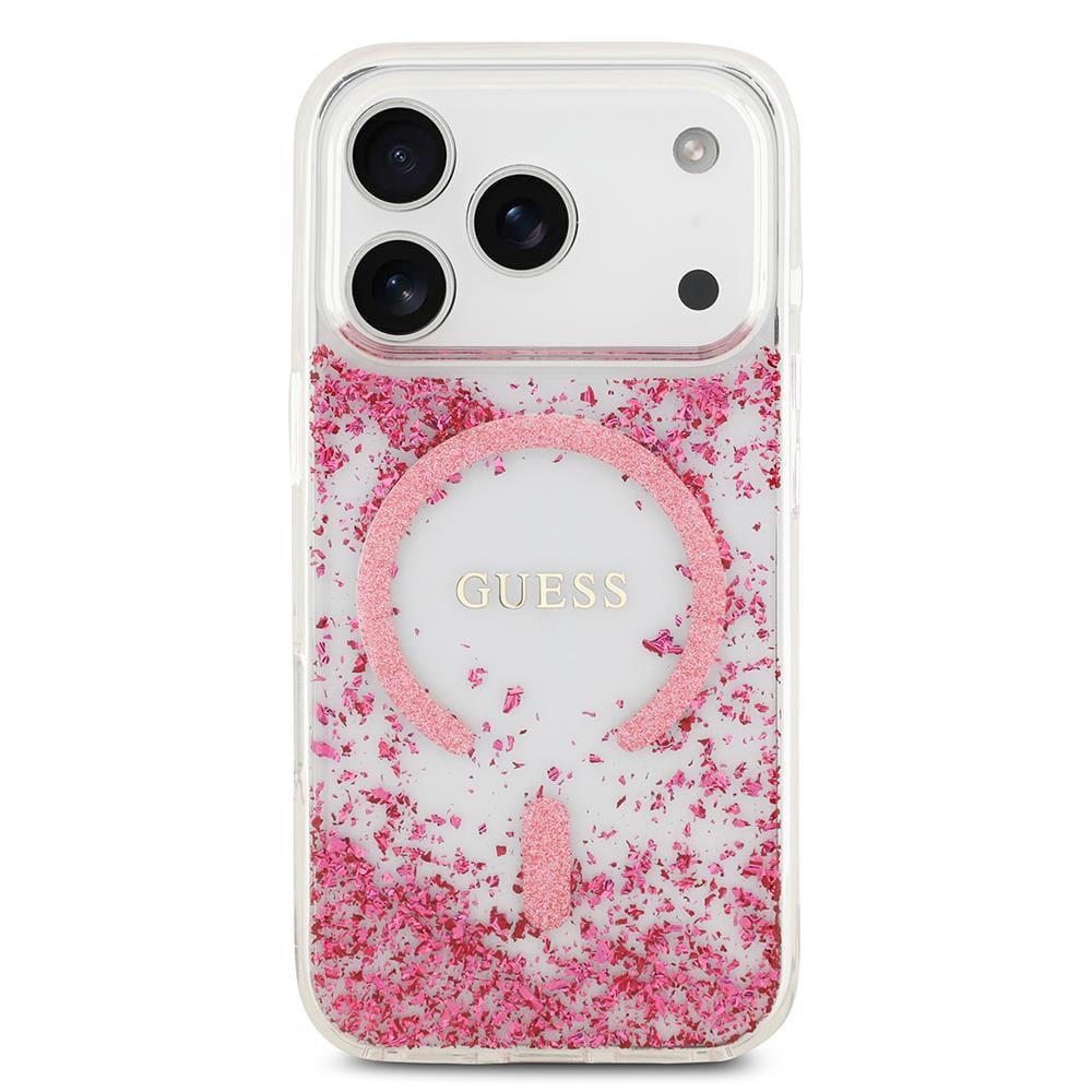 Apple iPhone 17 Pro Kılıf Guess Orjinal Lisanslı M-safe Şarj Özellikli Transparan Resin Bottom Kapak